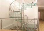 Residential Steel Stair Custom Spiral Staircase With Solid Wood Treads