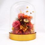 Customized Preserved Preserved Rose Glass Dome Home Decorative Christmas Gift