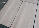 White Wood Grain Polished Marble Wall Tile For Bathroom / Fireplace