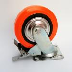 Industrial Trolley Wheels PU Wheel Caster 4-8 Inch Polyurethane Orange Wheel