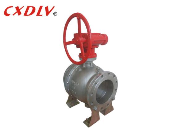 Flange End Gear Operation Trunnion Type Ball Valve Casting Stainless Steel with