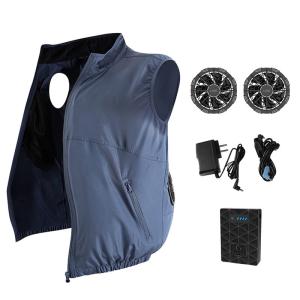Wholesale Casual Cotton Fan Cooling Vest Waistcoats OEM AC Vest Cooler from china suppliers
