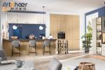European Style Birch Wood Wall Hanging Kitchen Cabinet for Modular Kitchen