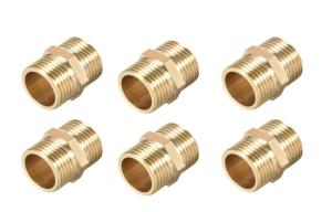 Wholesale Brass Pipe Fitting Connector Straight HeX Nipple Coupler 3/8 X 3/8 G Male Thread Hose Fittings Gol Brass Stopcock Valves from china suppliers