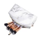 Gold Zipper Pencil Storage Case / PU Leather Pencil Pouch For Women