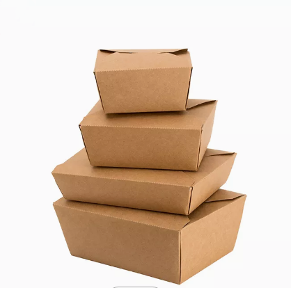 Disposable Kraft Paper Packaging Box Flexo Greaseproof Take Away Lunch Box