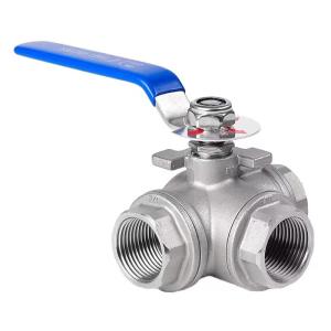 Wholesale 1 Inch Stainless Steel 304 Female Thread Three Way Ball Valve for Customized Support from china suppliers