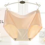 Anti-Static Seamless Underwear Female Breathable Ice Silk Mid Waist Underwear