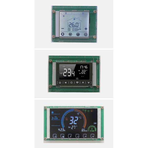 Custom Segment LCD Display with Incell capacitive touchscreen for industrial controls