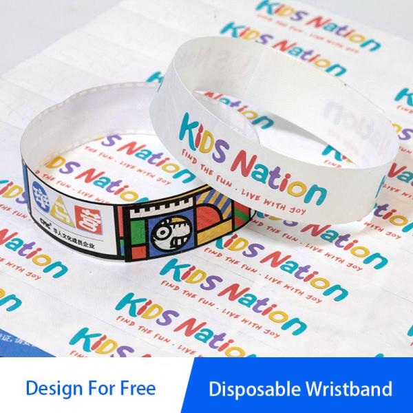 Custom Event Tyvek Paper Wristbands Durable Waterproof For Event Party Meeting