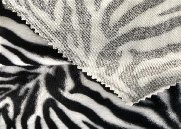 100% Polyester Velboa Material Animal Faux Fur Fabric Plush Velvet Skin Print