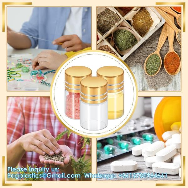 Mini Small Clear Glass Bottles Vials Tiny Jar With Plastic Stopper Miniature Bottle Message Bottle Gift DIY Decoration