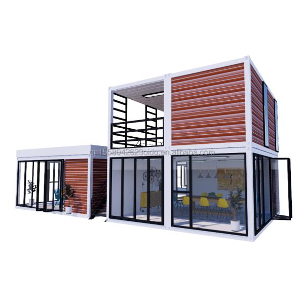 20ft Portable Kiosk Modified Prefab Modular Coffee Shop Shipping Container Bar tiny house 3 bedroom designed for Hotel