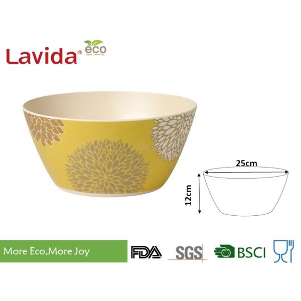 Heat Resistant Bamboo Salad Bowl Set Non - Odor Easy Cleaning Unbreakable Matt Finish