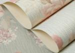 Moisture Proof Country Floral Wallpaper / PVC Embossed Wall Covering For Living