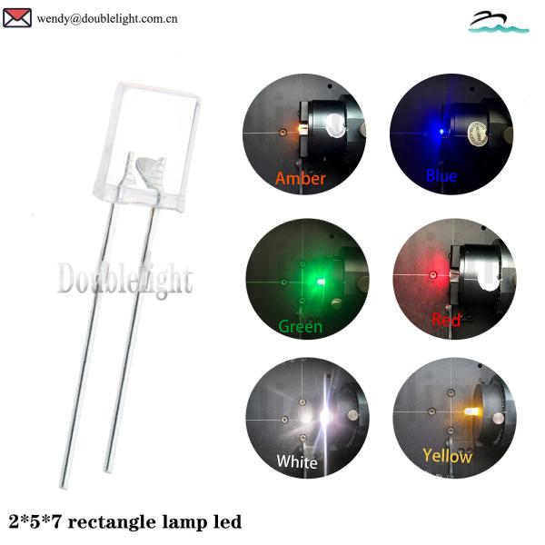 2×5mm Rectangular without Flange led light bulb components Blue power led chip