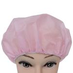 Pink Color Disposable Medical Caps / Round Non Woven Bouffant Cap