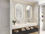 Gold Aluminium Led Smart Vanity Mirror Explosion Proof Lighted Bathroom Vanity