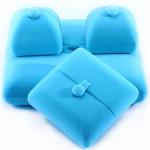 Sky Blue Velvet Hanhong Custom Logo Jewelry Packaging Box for Bracelet Earrings