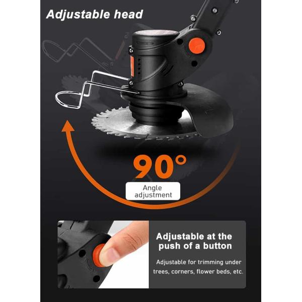 3 In 1 Electric String Trimmer , Adjustable Battery Powered Weed Eater With Wheel