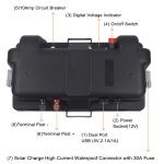 PP Car Marine Boat Solar Charging Storage Outdoor Camping Battery Box with LED