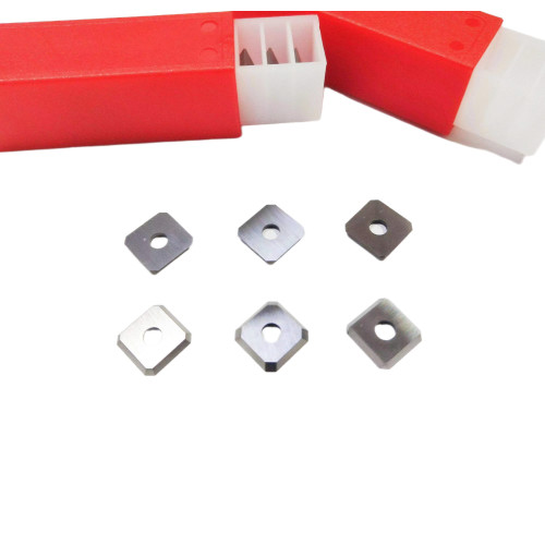 FK08 12 x 12 x 1.5mm 45 Degree Angle Solid Carbide 4 Cutting Trapezoid Edges Replacement Insert Knife For Plywood