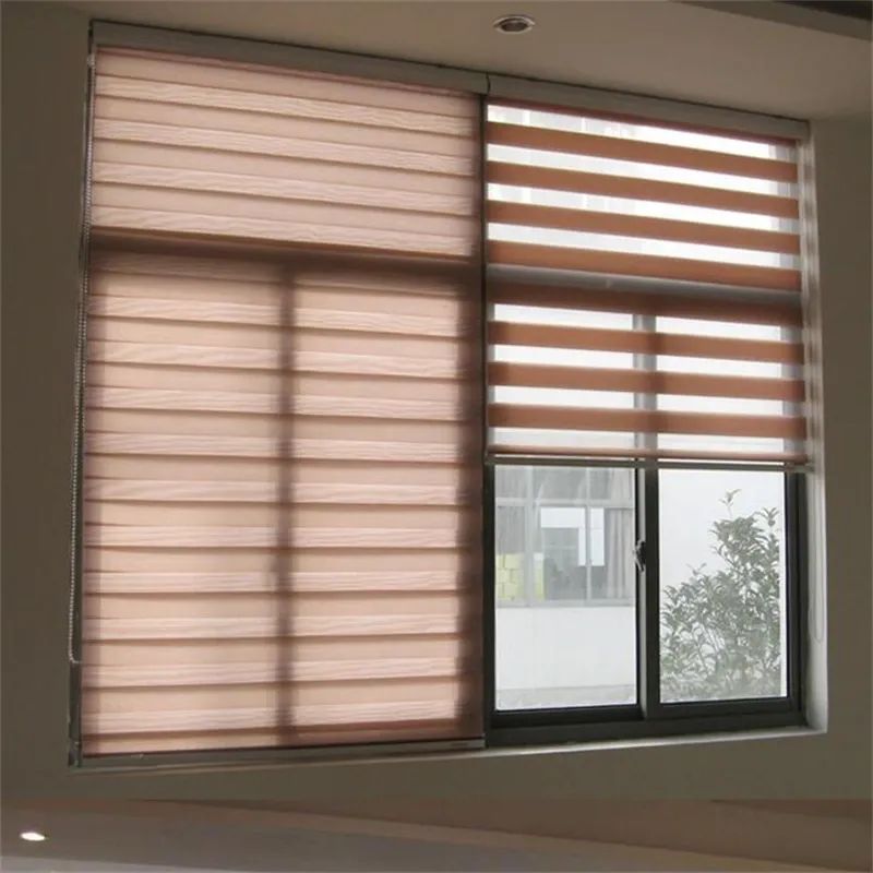 2020 Hot Sale Double Layer Window Blind Roller Zebra Blinds Manual Motorized Control