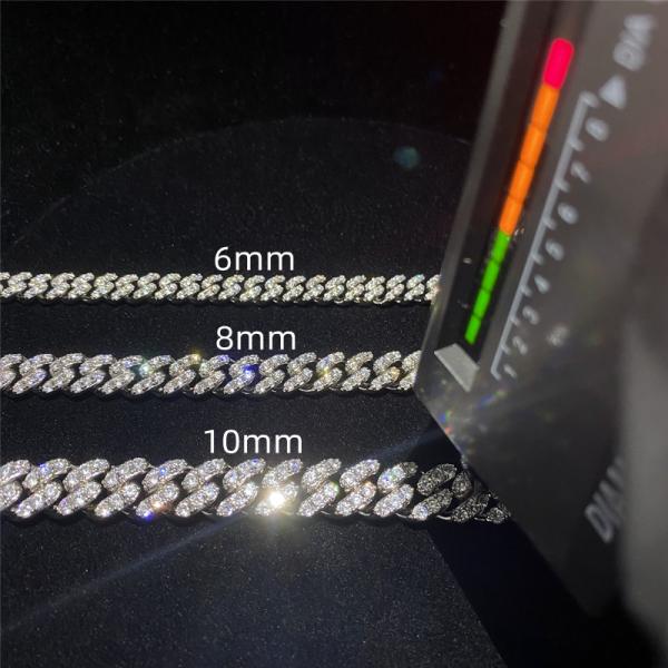 Custom Moissanite Cuban Link Chain Bracelet Jewelry Sterling Silver Hip Hop For