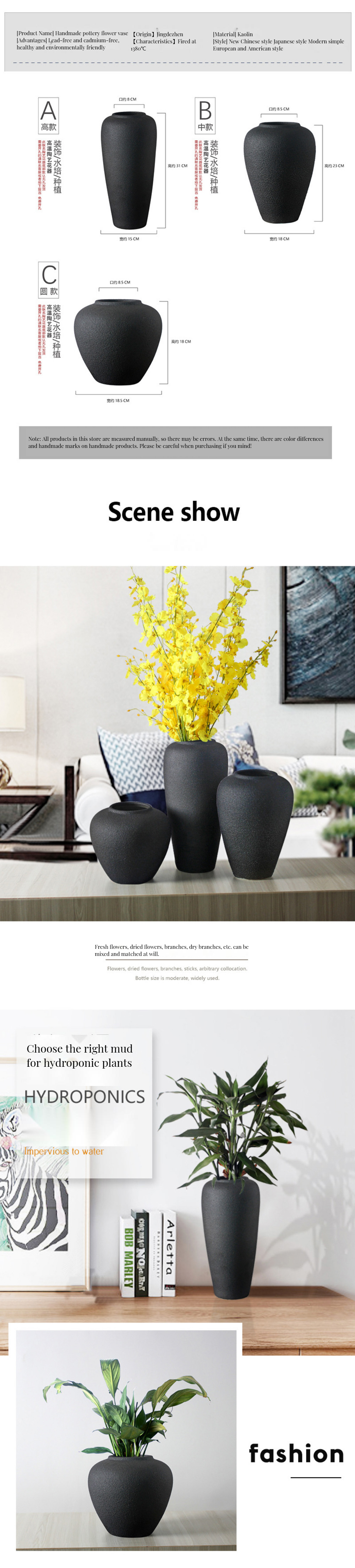Nordic Modern Ins Design ART Deco Style Ceramic Flower Display Vase Pottery Tabletop Pot
