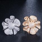 Hot Sale CZ Flower Ring CZ Gold Ring For Women Fashion Zirconia Ring Wedding