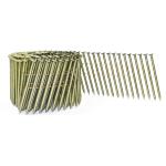 2.5x60mm Pallet Coil Nails Twisted Screw Shank Diamond Point Yellow Coated