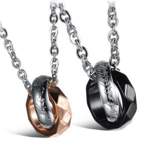 Wholesale New Fashion Tagor Jewelry 316L Stainless Steel couple Pendant Necklace TYGN088 from china suppliers
