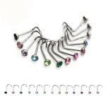 Stainless Steel Crystal Rhinestone Nose Rings Nose Studs Hooks Body Piercing