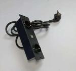 Black European Power Outlet Office Furniture Concealed With Dual USB Socket