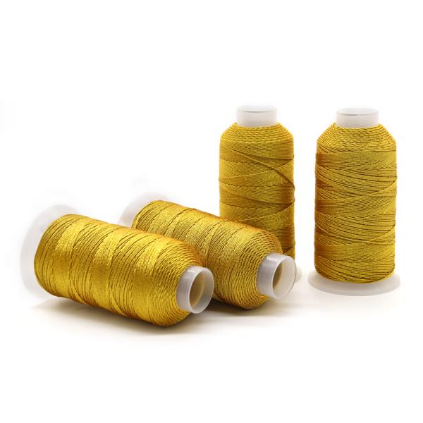 High Tenacity Braided Embroidery Thread for Embroidery Machines Golden Shades Silver