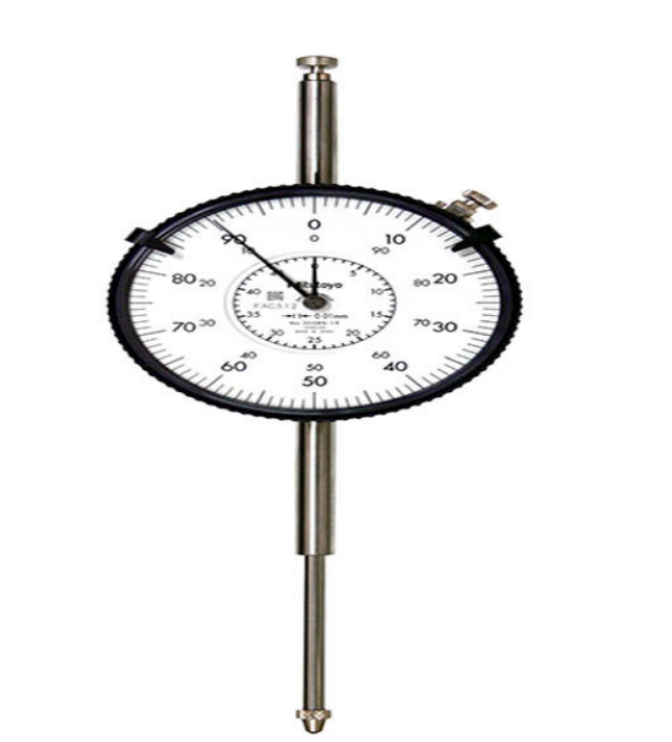 Mitutoyo 3058A-19 Series 3 Large Face Dial Indicator, 0-50mm Range, 0.01mm Graduation