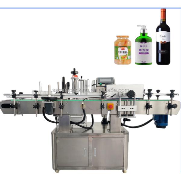 2024 Sales in China Reliable Semi-Automatic Cylinder Labeling Machines Electric Driven with PLC Components Wood Carton Packaging