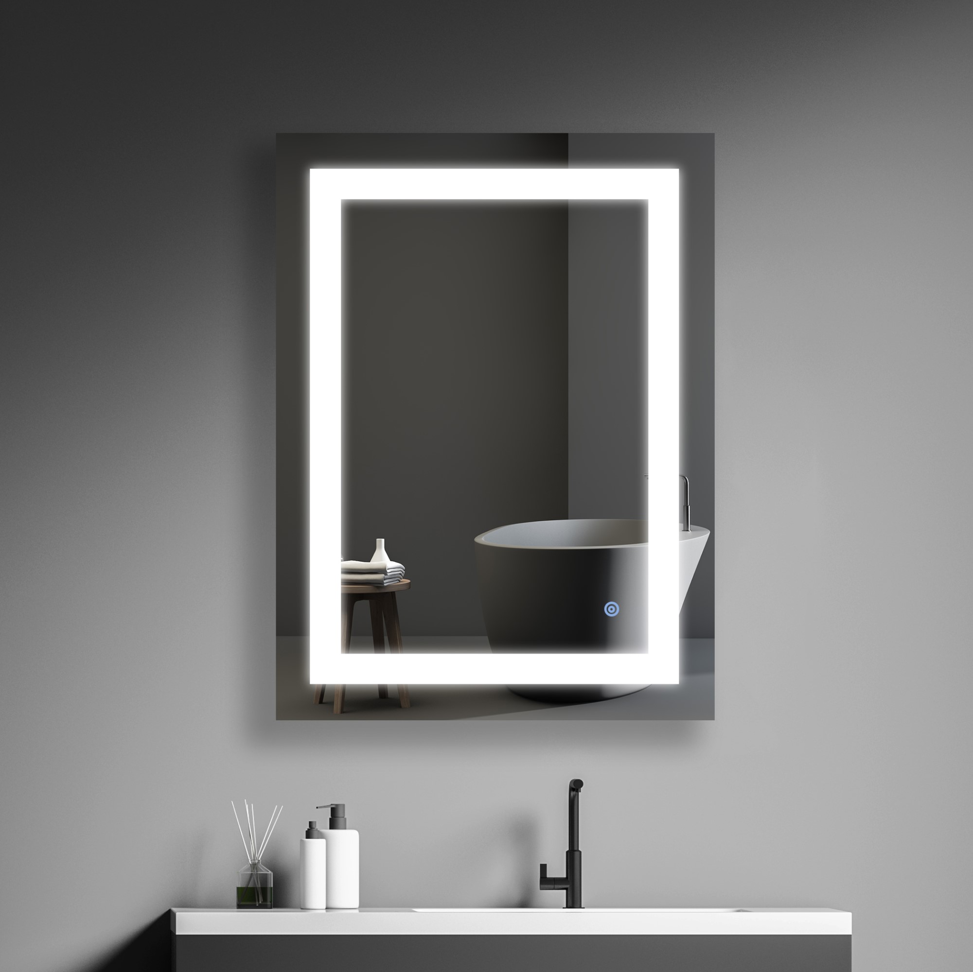 Plug Type 1.1meter Hardwire Mirrored Cabinets with Cabinet Storage and LED Light