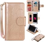 iPhone Leather Folio Book Style Case Wallet,Built-in 9 Card Slots Cash Pocket,