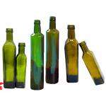 Glass Base Material 750ml Round Dark Green Camellia Walnut Oil Bottle with Cork