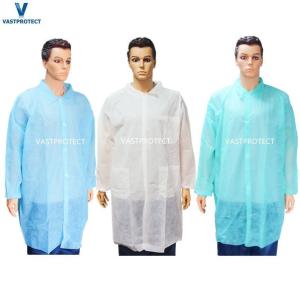 Wholesale Unisex V601 OEM Food Processing Non-Woven PP Disposable Lab Coat within Your Budget from china suppliers