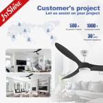 Dimmable Led Ceiling Fan With Led Light Black Solid Wood Blade Dc Motor