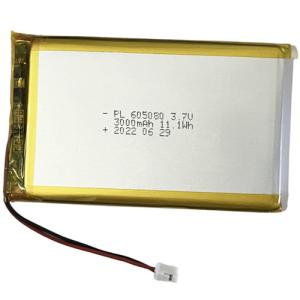 Wholesale 3.7V 3000mAh Rechargeable Lithium Polymer Battery 605080 For Electronic Products from china suppliers