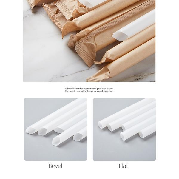 White PLA Cutlery CPLA Plastic Straws 12*210mm Heat Resistance
