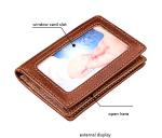 0.4CM Thick 11x7.7cm Mens PU Leather Wallet Credit Card Card Case BM