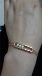 18K Rose Gold Bracelet with Moveable 3 Diamond