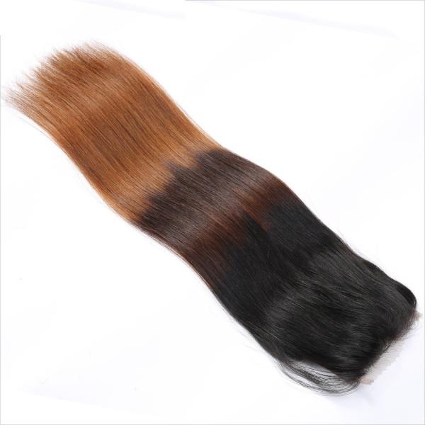 Natural 3 Tone Color Straight Lace Closure Free Shedding Virgin Hair Lace