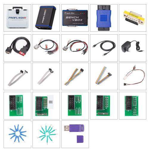 Newest 2025 PADFLASH PADFLASHR Full Version ECU TCU Programmer with USB Dongle OBD Bench Boot Supports Checksum VR Files