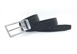 Business And Casual Mens Leather Dress Belt Curved Strap With Metal Tip Buckle