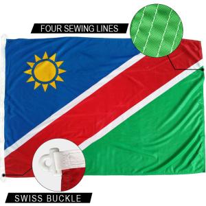 Wholesale 3x5' Namibia National Flag Knitted Polyester Rope And Swiss Buckle Customized from china suppliers